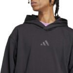 adidas ALL SZN Fleece Hoodie Ανδρική Φούτερ Μπλούζα με Κουκούλα Μαύρη