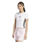adidas Essentials 3-Stripes Slim Baby Tee Γυναικείο Κοντομάνικο Crop Λευκό