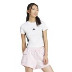 adidas Essentials 3-Stripes Slim Baby Tee Γυναικείο Κοντομάνικο Crop Λευκό