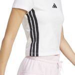 adidas Essentials 3-Stripes Slim Baby Tee Γυναικείο Κοντομάνικο Crop Λευκό