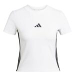 adidas Essentials 3-Stripes Slim Baby Tee Γυναικείο Κοντομάνικο Crop Λευκό