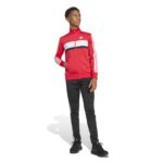 adidas Seasonal Essentials Tiberio 3-Stripes Tricot Track Suit Kids Παιδικό Σετ Φόρμας Κόκκινο/Μαύρο