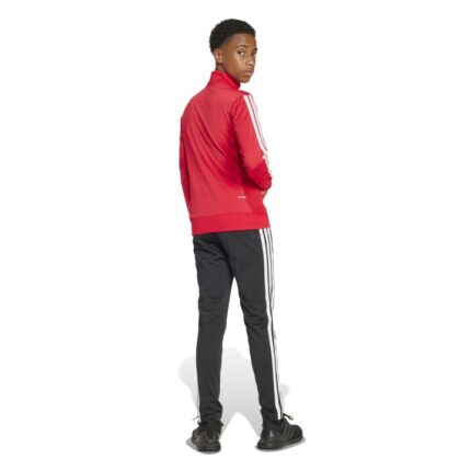 adidas Seasonal Essentials Tiberio 3-Stripes Tricot Track Suit Kids Παιδικό Σετ Φόρμας Κόκκινο/Μαύρο