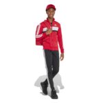 adidas Seasonal Essentials Tiberio 3-Stripes Tricot Track Suit Kids Παιδικό Σετ Φόρμας Κόκκινο/Μαύρο