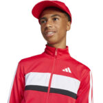 adidas Seasonal Essentials Tiberio 3-Stripes Tricot Track Suit Kids Παιδικό Σετ Φόρμας Κόκκινο/Μαύρο