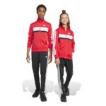 adidas Seasonal Essentials Tiberio 3-Stripes Tricot Track Suit Kids Παιδικό Σετ Φόρμας Κόκκινο/Μαύρο