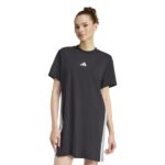 adidas Essentials 3-Stripes Tee Mini Dress Γυναικείο Φόρεμα Μαύρο