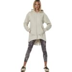 Body Action Slub Hooded Fishtail Jacket Moonstruck Grey Γυναικεία Ζακέτα Μακριά με Κουκούλα Μπεζ