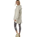 Body Action Slub Hooded Fishtail Jacket Moonstruck Grey Γυναικεία Ζακέτα Μακριά με Κουκούλα Μπεζ