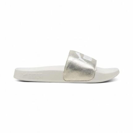 Puma Leadcat 2.0 Metallic Whisper Slides Γυναικεία Παντόφλα Λευκή / Χρυσή