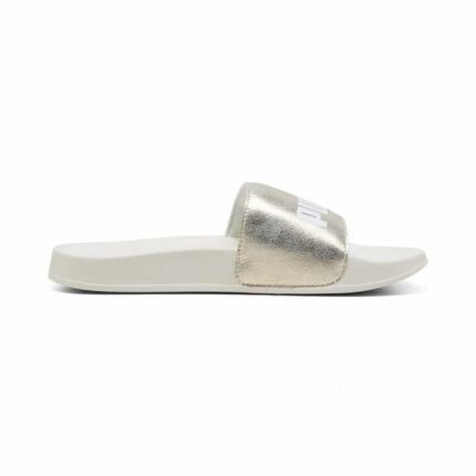 Puma Leadcat 2.0 Metallic Whisper Slides Γυναικεία Παντόφλα Λευκή / Χρυσή