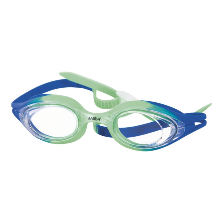 Amila Swim Goggles Kids Παιδικά Γυαλιά Πισίνας Σιλικόνης Πράσινα / Μπλε