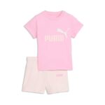 Puma Minicats ESS Tee and Shorts Infant Βρεφικό Σετ Ροζ / Σομόν