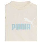 Puma Minicats ESS Tee and Shorts Infant Βρεφικό Σετ Εκρού / Σιελ