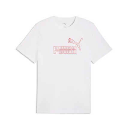 Puma Gaphic No.1 Logo Tee Ανδρική Κοντομάνικη Μπλούζα Λευκή
