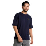 Puma Graphic Back Tee Ανδρική Κοντομάνικη Μπλούζα Μπλε Navy