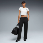 Puma Ess Elevated Straight Leg Pants Γυναικεία Παντελόνα Μαύρη