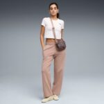 Puma Ess Elevated Straight Leg Pants Γυναικεία Παντελόνα Σάπιο Μήλο