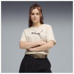 Puma Essentials Graphics Animal Relaxed Tee Γυναικεία Κοντομάνικη Μπλούζα Μπεζ