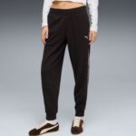 Puma Ess Graphic Animal Comfort Pants TR cl Γυναικείο Παντελόνι Μαύρο / Λεοπάρ