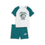 Puma Minicats Super Tee and Shorts Set Infant Βρεφικό Σετ Πετρόλ / Λευκό