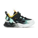 Fila Wave Memory Velcro Unisex Βρεφικά Sneakers Μαύρο / Βεραμάν / Κίτρινο