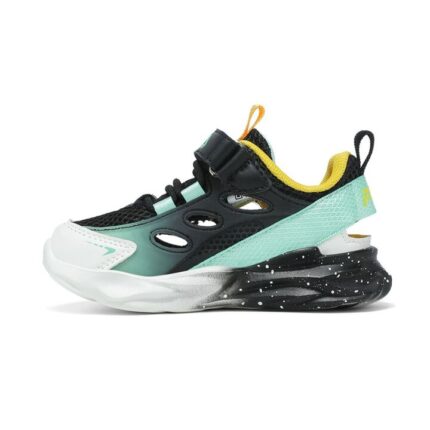 Fila Wave Memory Velcro Unisex Βρεφικά Sneakers Μαύρο / Βεραμάν / Κίτρινο