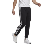 adidas Essentials French Terry Tapered Cuff 3-Stripes Pants Ανδρικό Παντελόνι Μαύρο