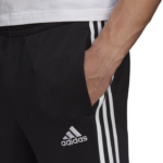 adidas Essentials French Terry Tapered Cuff 3-Stripes Pants Ανδρικό Παντελόνι Μαύρο