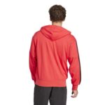 adidas Essentials 3-Stripes French Terry Full-Zip Hoodie Ανδρική Ζακέτα Κόκκινη