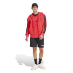 adidas Essentials 3-Stripes French Terry Full-Zip Hoodie Ανδρική Ζακέτα Κόκκινη