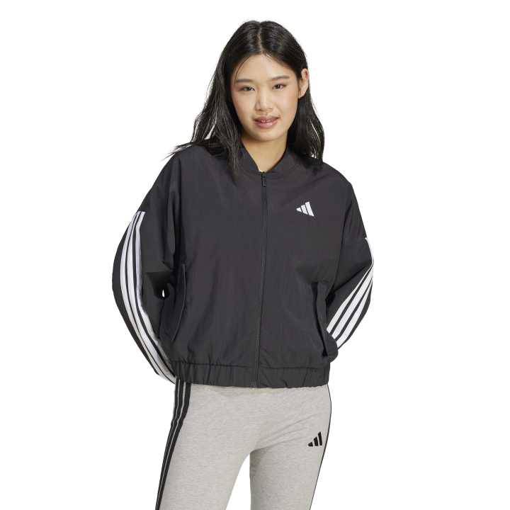 adidas Essentials 3-Stripes Lifestyle Woven Bomber Jacket Γυναικεία Ζακέτα Μαύρη
