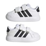 adidas Grand Court 3.0 Inf Βρεφικά Sneakers με Σκρατς Λευκά