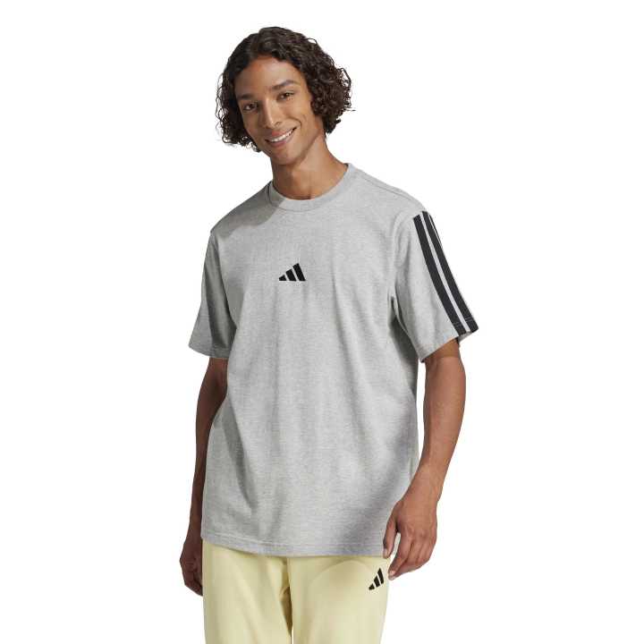 im_jw1953_1.jpg adidas Essentials 3-Stripes Single Jersey Tee Ανδρικό Κοντομάνικο Γκρι