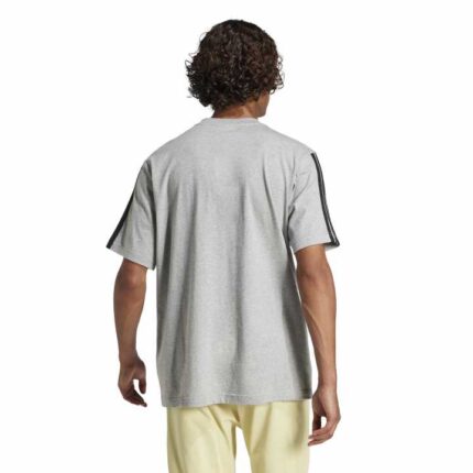 adidas Essentials 3-Stripes Single Jersey Tee Ανδρικό Κοντομάνικο Γκρι