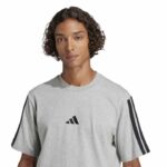 adidas Essentials 3-Stripes Single Jersey Tee Ανδρικό Κοντομάνικο Γκρι