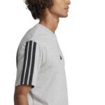 adidas Essentials 3-Stripes Single Jersey Tee Ανδρικό Κοντομάνικο Γκρι