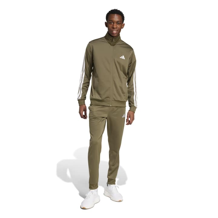 adidas Basic 3-Stripes Tricot Dayready Track Suit Ανδρικό Σετ Φόρμας Λαδί
