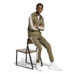 adidas Basic 3-Stripes Tricot Dayready Track Suit Ανδρικό Σετ Φόρμας Λαδί