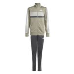 adidas Seasonal Essentials Tiberio 3-Stripes Tricot Track Suit Kids Παιδικό Σετ Λαδί / Γκρι