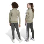 adidas Seasonal Essentials Tiberio 3-Stripes Tricot Track Suit Kids Παιδικό Σετ Λαδί / Γκρι