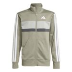 adidas Seasonal Essentials Tiberio 3-Stripes Tricot Track Suit Kids Παιδικό Σετ Λαδί / Γκρι