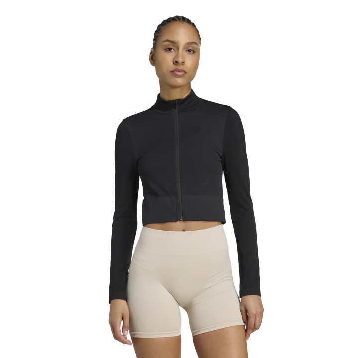 adidas Workout Essentials Full-Zip Knit Jacket Γυναικεία Ζακέτα Μαύρη