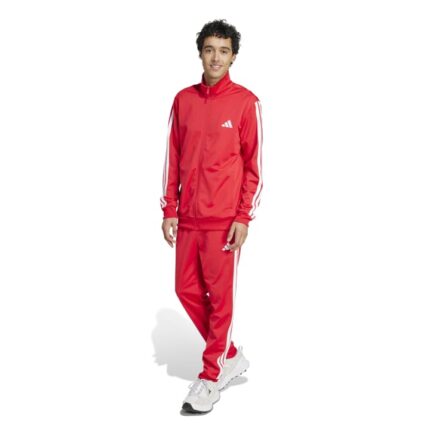 adidas Basic 3-Stripes Tricot Dayready Track Suit Ανδρικό Σετ Φόρμας Κόκκινο