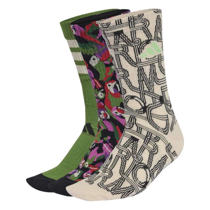 adidas Farm Rio Socks 3P Κάλτσες Πράσινες / Εκρού / Πολύχρωμες