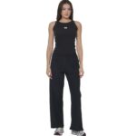 Body Action Wide-Leg Yoga Trousers Black Γυναικείο Παντελόνι Μαύρο