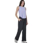 Body Action Wide-Leg Yoga Trousers Black Γυναικείο Παντελόνι Μαύρο