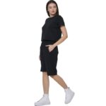 Body Action Wide-Leg Bermuda Shorts Black Γυναικεία Βερμούδα Μαύρη