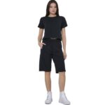Body Action Wide-Leg Bermuda Shorts Black Γυναικεία Βερμούδα Μαύρη