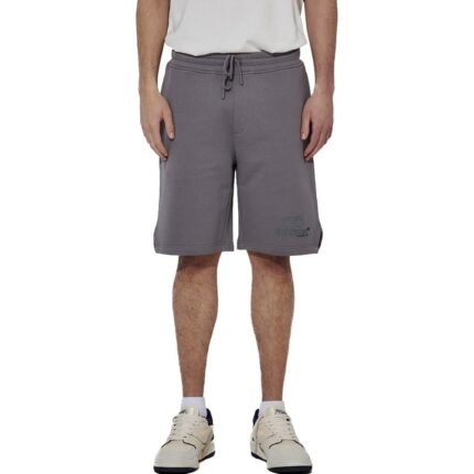 Body Action High Density Logo Terry Shorts Steel Grey Ανδρική Βερμούδα Γκρι